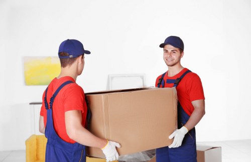 Removal van and movers preparing a Glasgow home move