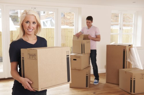 Office removals planning in Glasgow with business furniture ready for transport