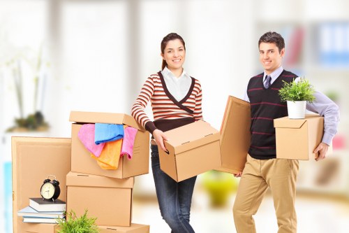 Mover carrying out careful handling during a house removal