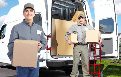 House removal service in a Glasgow residential street