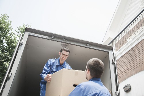 Boxes and furniture prepared for a Glasgow house move