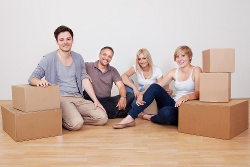 Removal team handling household items in Glasgow