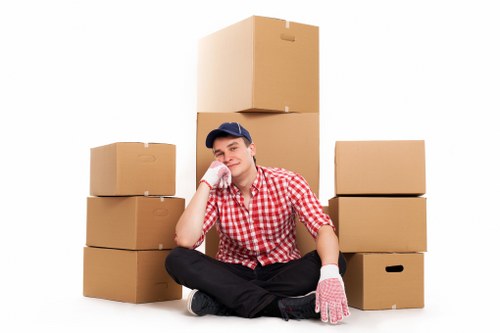 Team loading boxes for a commercial move in Glasgow